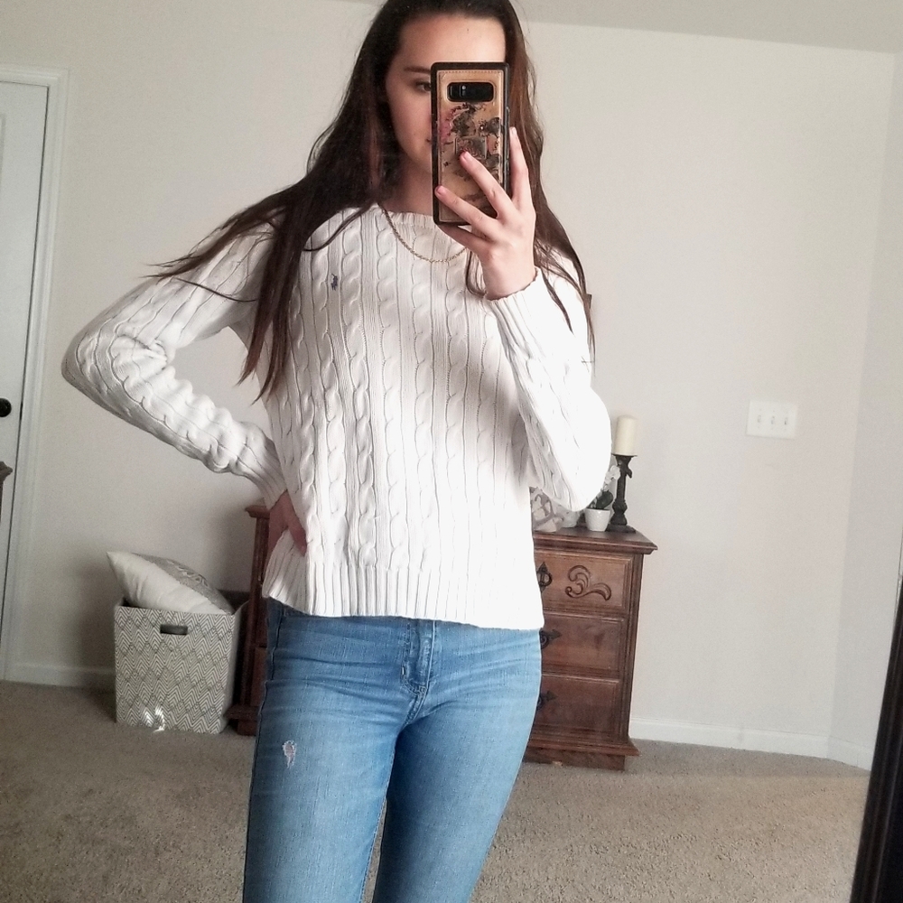 Ralph Lauren White Knit Sweater